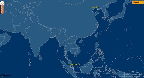 MH370 flight path